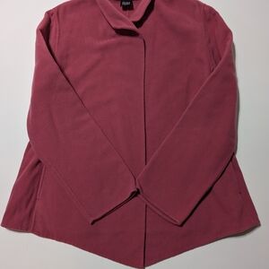 Eileen Fisher Pink Blazer with Collared Neckline and Long Sleeves